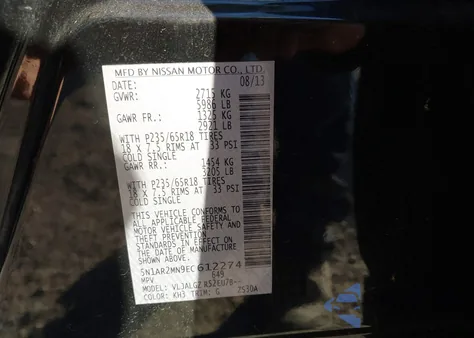 2014 Nissan Pathfinder Sl from USA, damaged, VIN 5N1AR2MN9EC612274